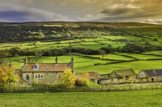 Farmhouse on rural land